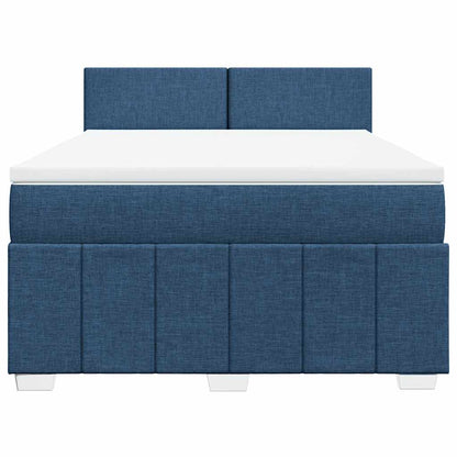 Boxspring met matras stof blauw 140x190 cm