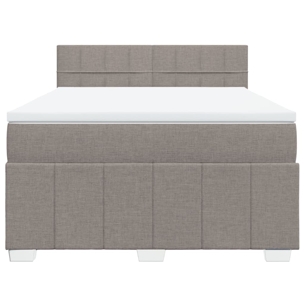 Boxspring met matras stof taupe 140x190 cm