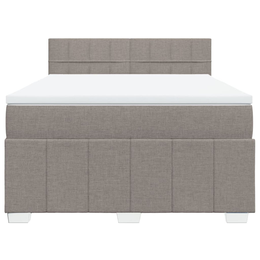 Boxspring met matras stof taupe 140x190 cm