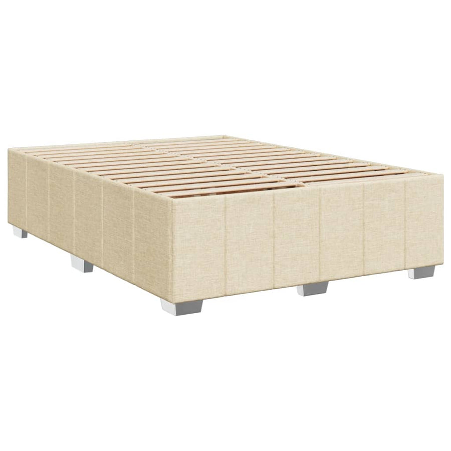 Boxspring met matras stof crèmekleurig 140x190 cm