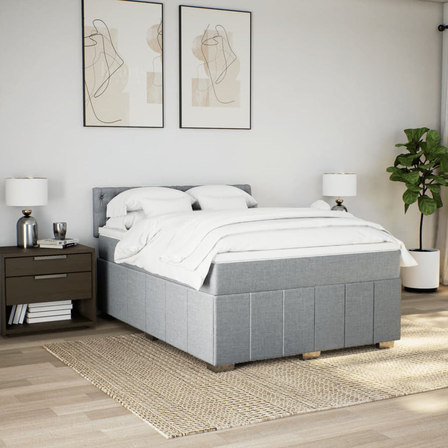 Boxspring Met Matras Stof 140 x 190 cm
