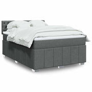 Boxspring met matras 140x190 cm grijs stof