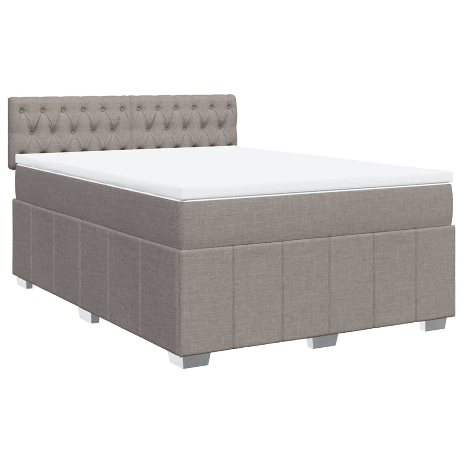 Boxspring met matras stof taupe 140x190 cm