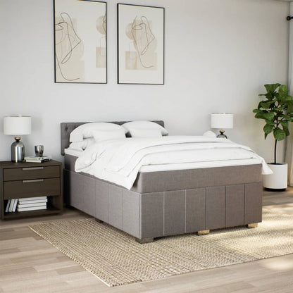 Boxspring met matras stof taupe 140x190 cm