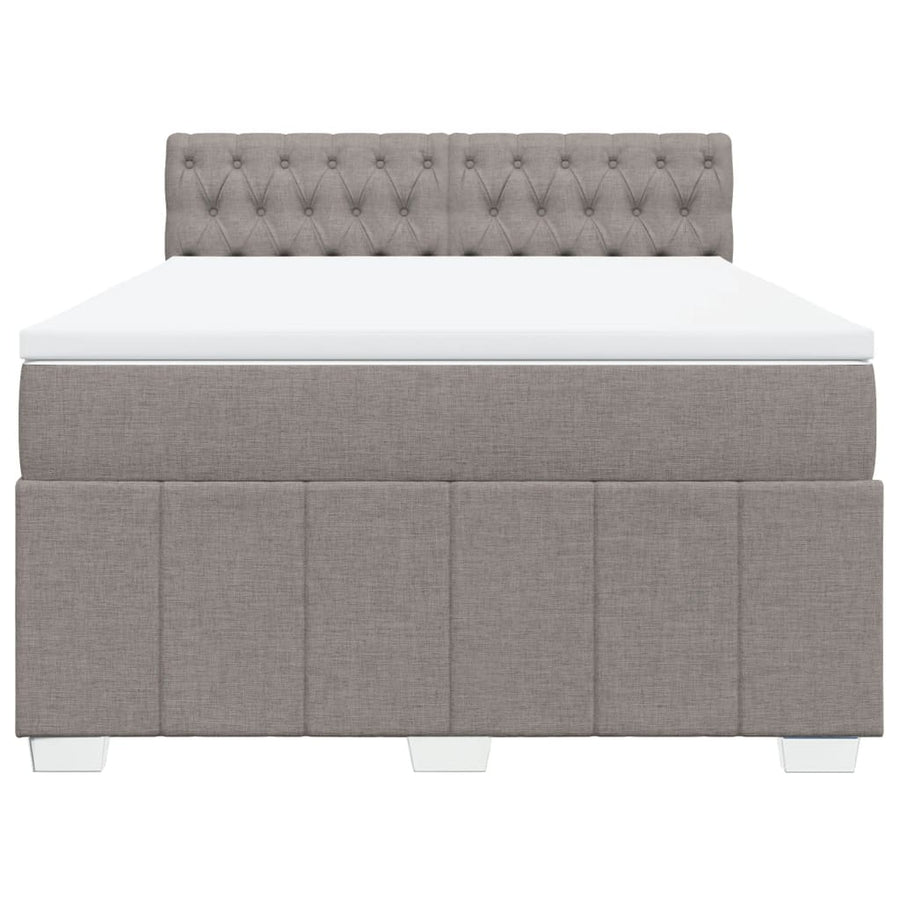 Boxspring met matras stof taupe 140x190 cm