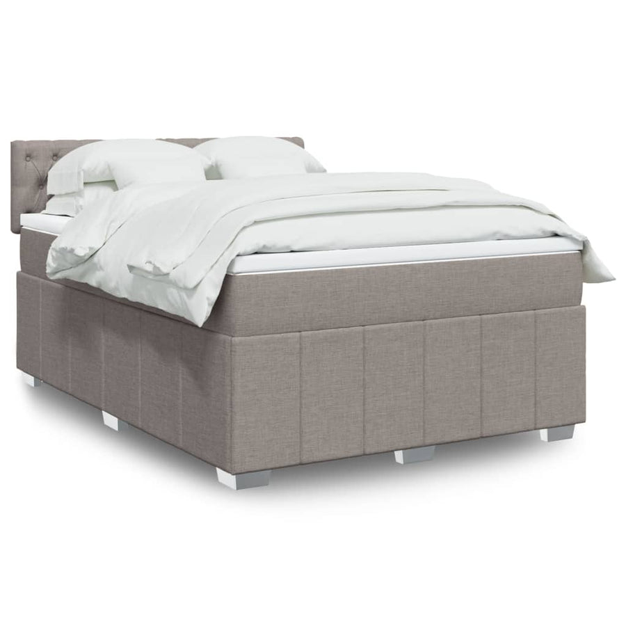 Boxspring met matras stof taupe 140x190 cm