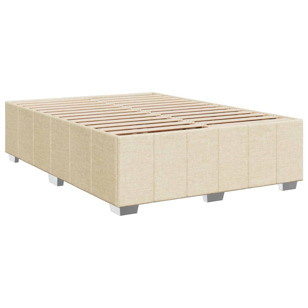 Boxspring met matras stof crèmekleurig 140x190 cm