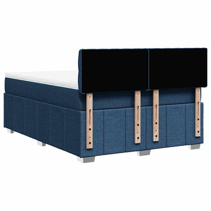 Boxspring met matras stof blauw 140x190 cm