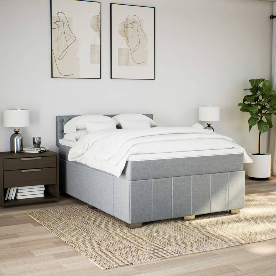 Boxspring Met Matras Stof 140 x 190 cm