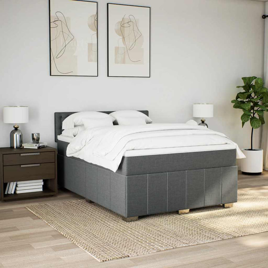 Boxspring Met Matras Stof 140 x 190 cm