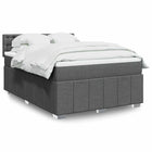 Boxspring met matras 140x190 cm grijs stof