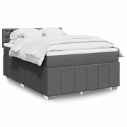 Boxspring met matras 140x190 cm grijs stof