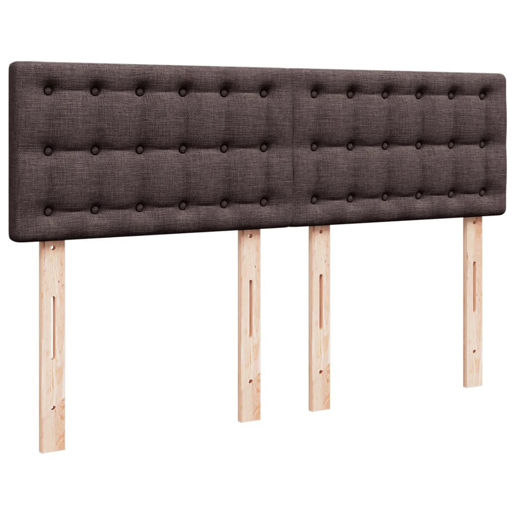 Boxspring met matras stof donkerbruin 140x190 cm