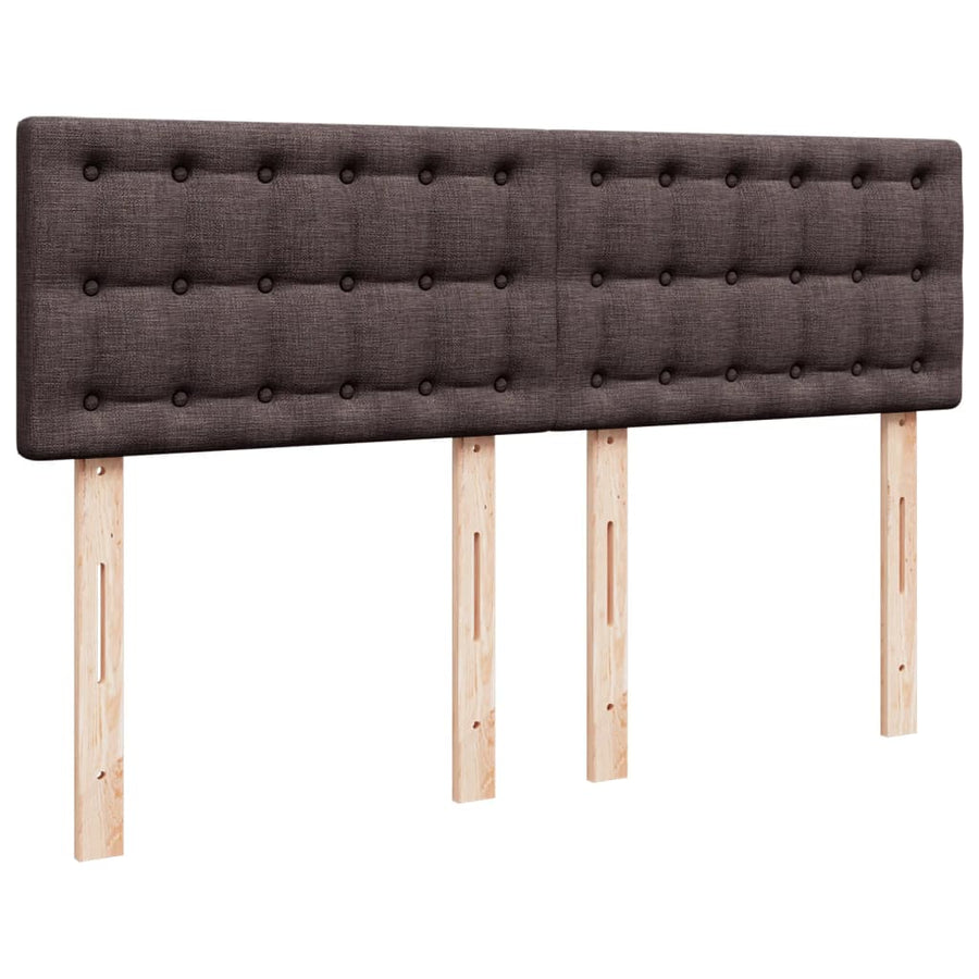 Boxspring met matras stof donkerbruin 140x190 cm