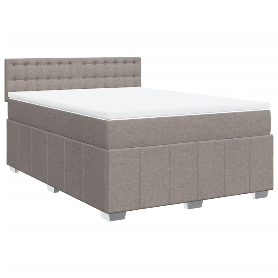 Boxspring met matras stof taupe 140x190 cm