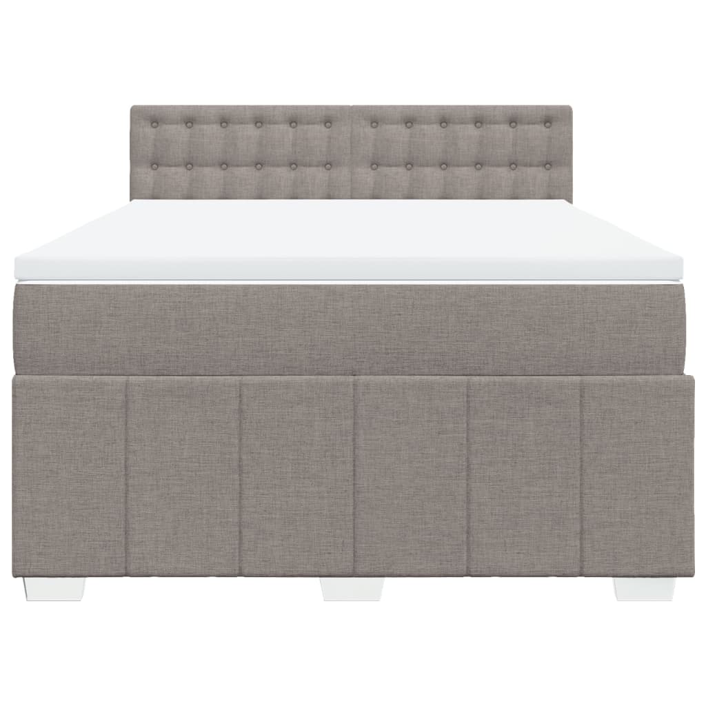 Boxspring met matras stof taupe 140x190 cm
