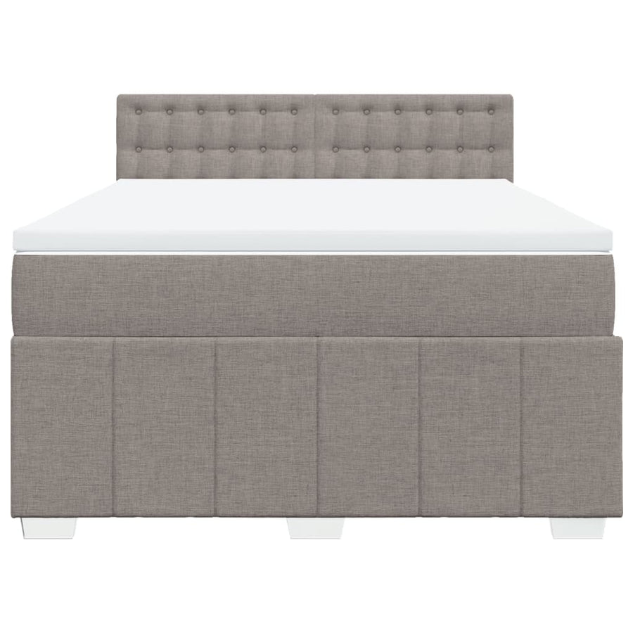 Boxspring met matras stof taupe 140x190 cm
