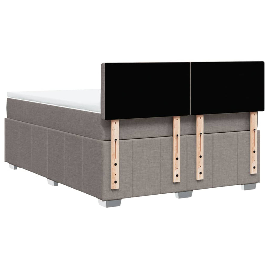 Boxspring met matras stof taupe 140x190 cm