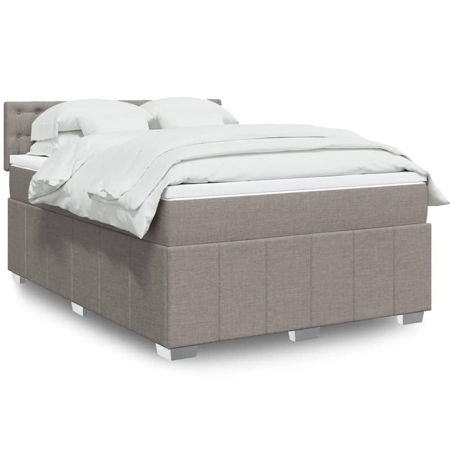 Boxspring met matras stof taupe 140x190 cm