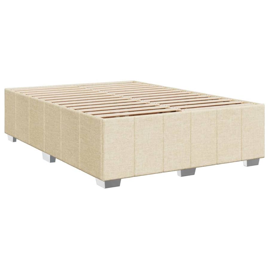 Boxspring met matras stof crèmekleurig 140x190 cm