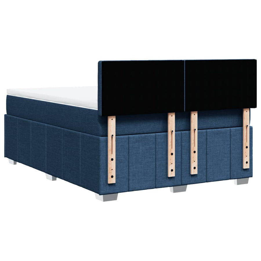 Boxspring met matras stof blauw 140x190 cm