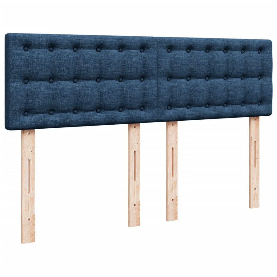 Boxspring met matras stof blauw 140x190 cm