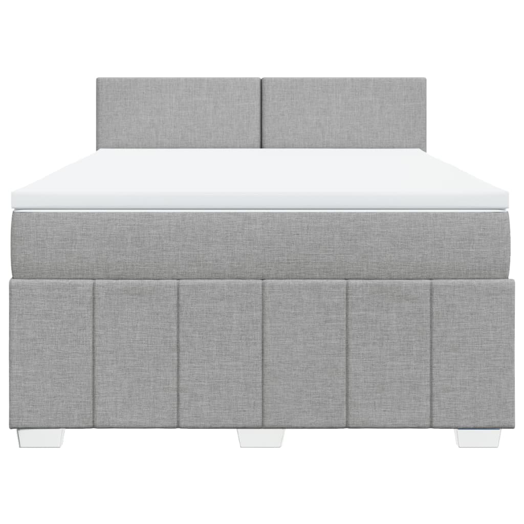 Boxspring met matras stof lichtgrijs 140x200 cm