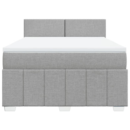 Boxspring met matras stof lichtgrijs 140x200 cm