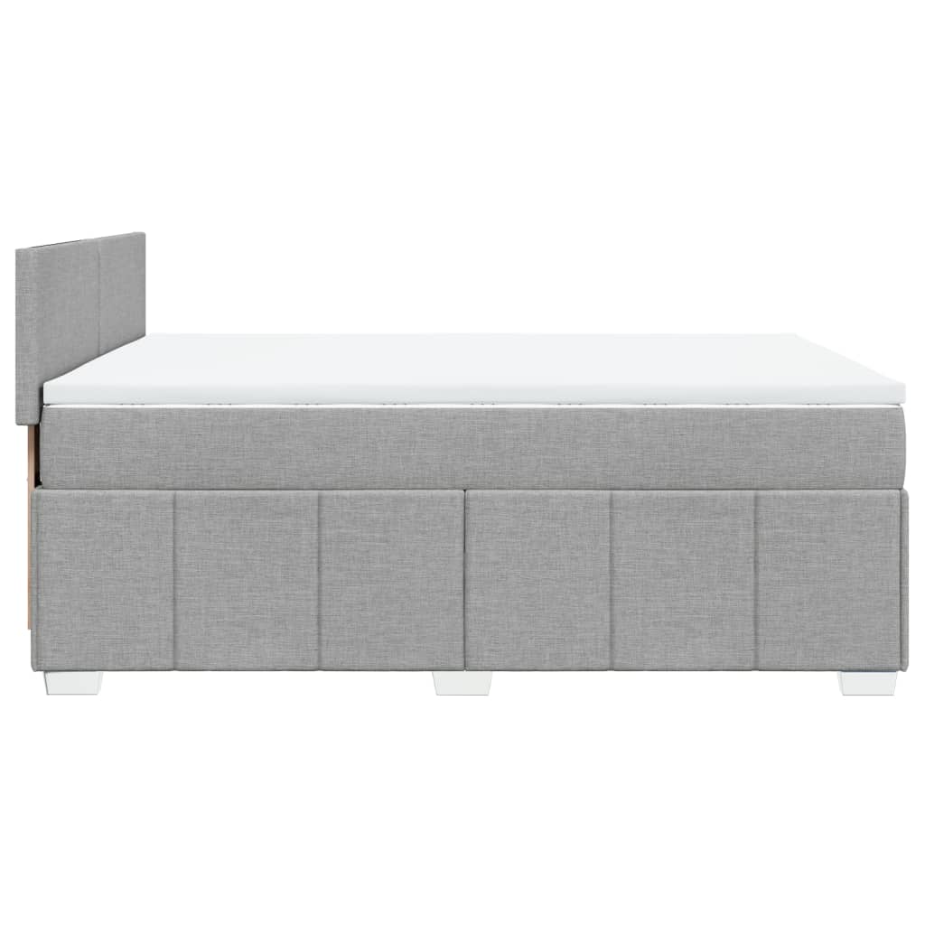 Boxspring met matras stof lichtgrijs 140x200 cm