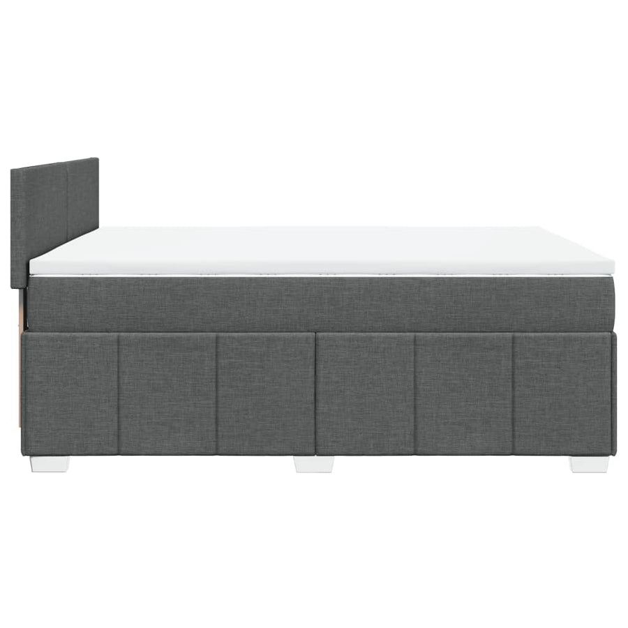 Boxspring met matras stof donkergrijs 140x200 cm