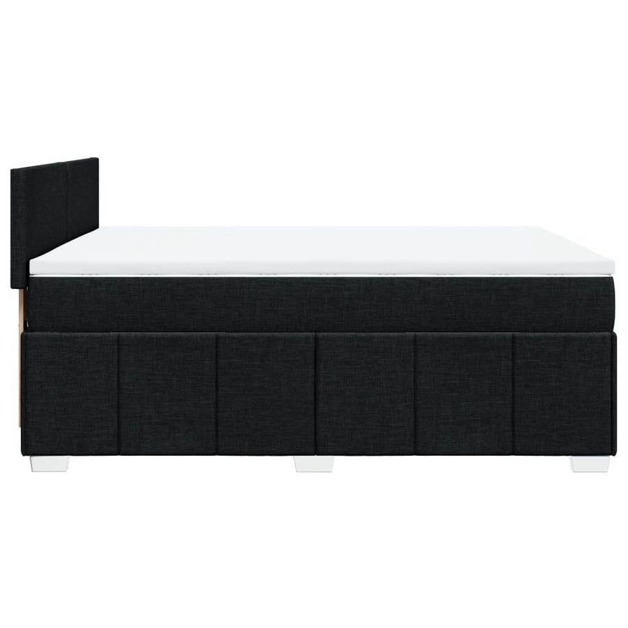 Boxspring met matras stof zwart 140x200 cm