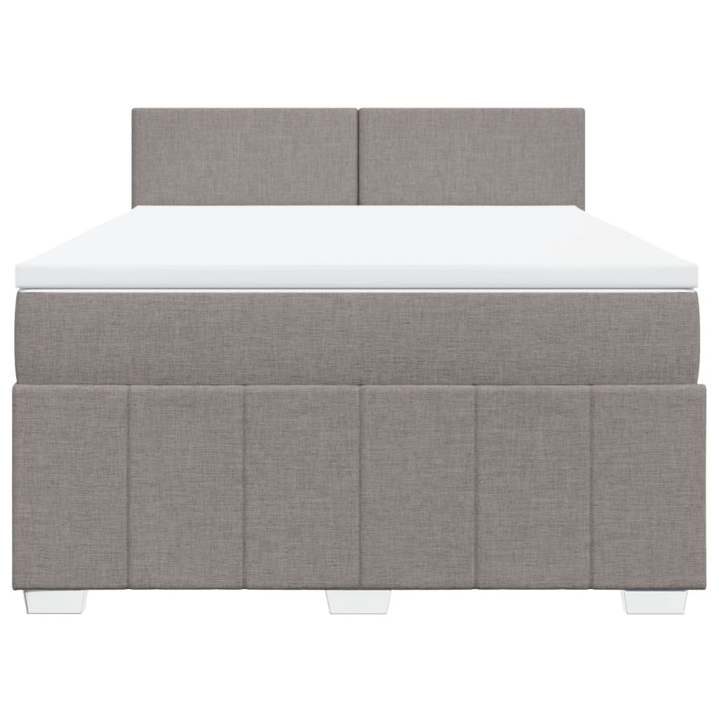 Boxspring met matras stof taupe 140x200 cm