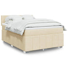 Box spring with mattress fabric cream 140x200 cm