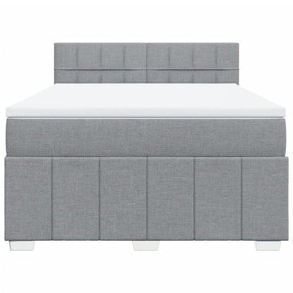 Boxspring met matras stof lichtgrijs 140x200 cm
