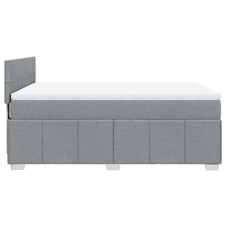 Boxspring met matras stof lichtgrijs 140x200 cm