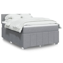 Boxspring met matras stof lichtgrijs 140x200 cm