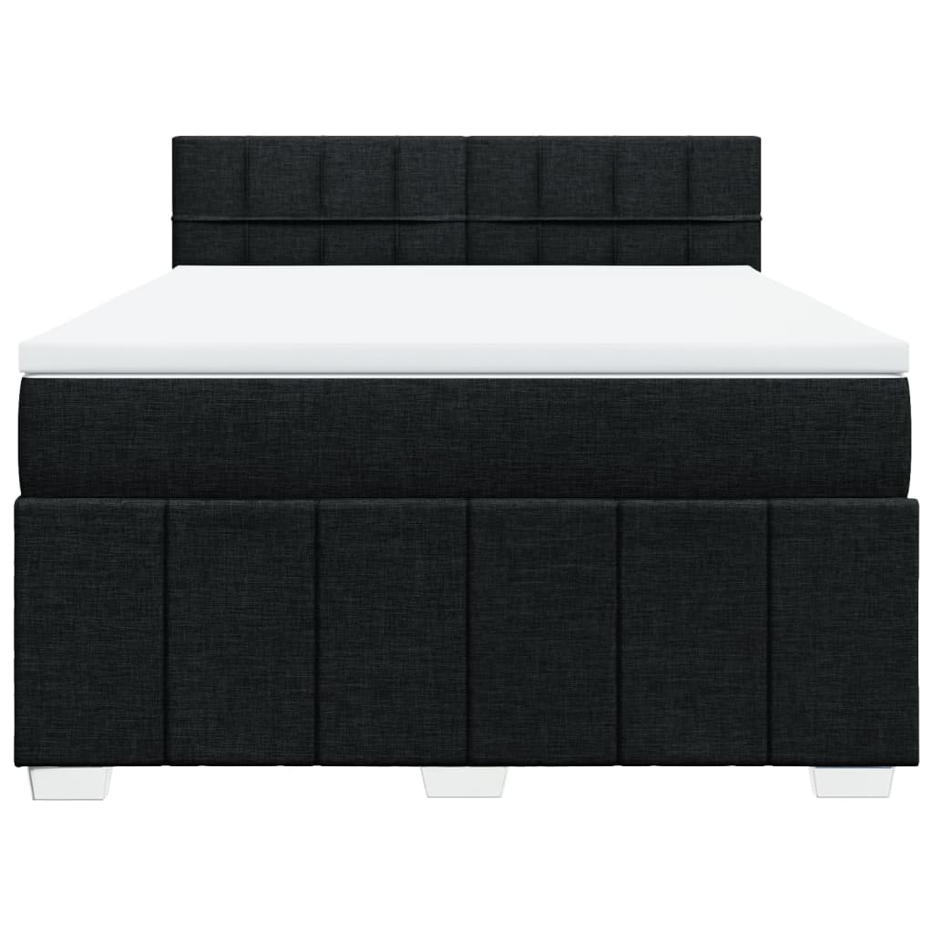 Boxspring met matras stof zwart 140x200 cm
