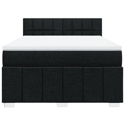 Boxspring met matras stof zwart 140x200 cm