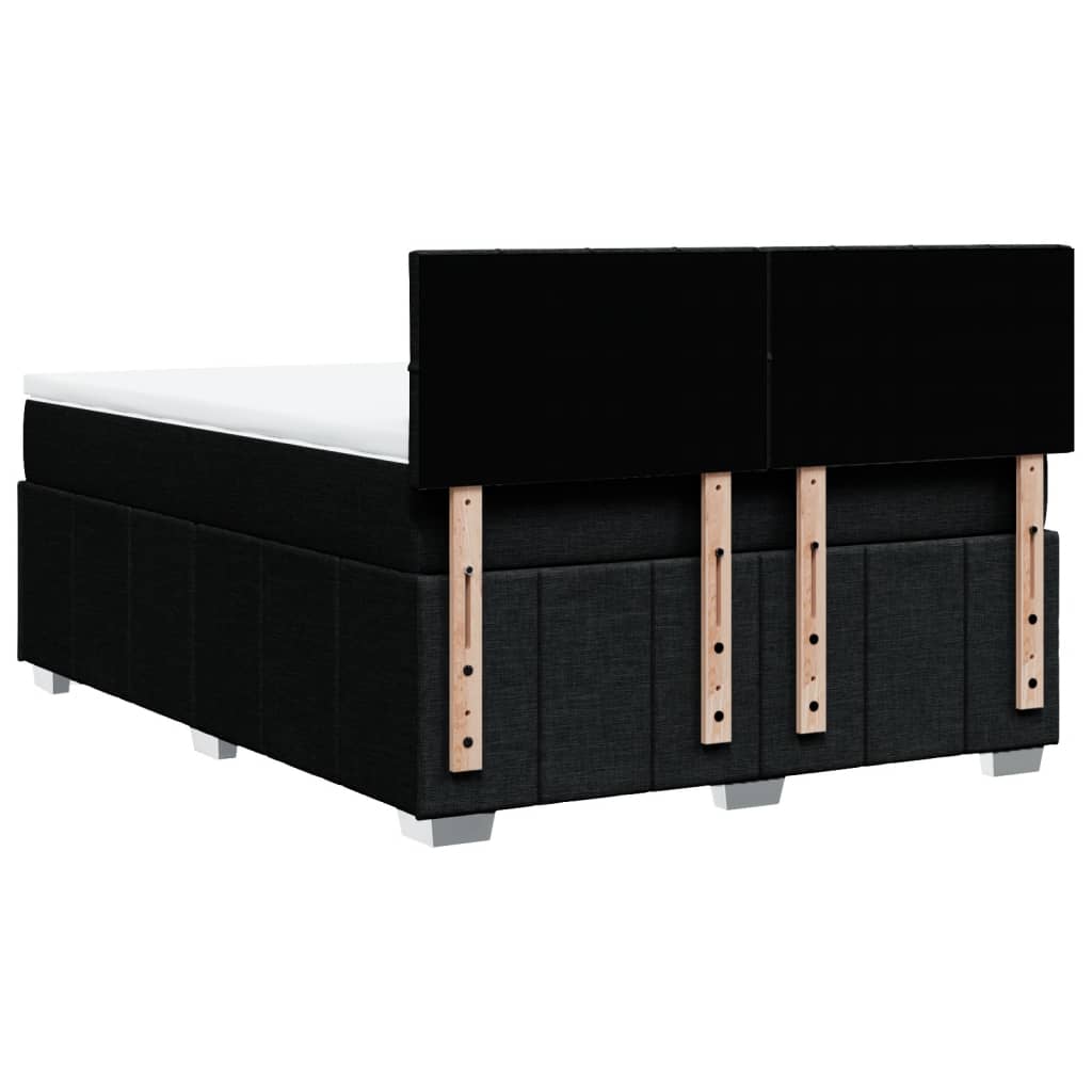 Boxspring met matras stof zwart 140x200 cm