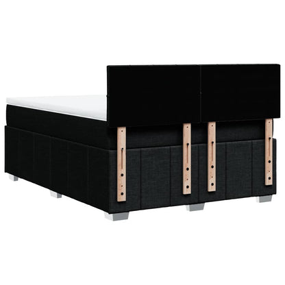 Boxspring met matras stof zwart 140x200 cm