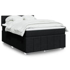 Box spring bed with black fabric mattress 140x200 cm