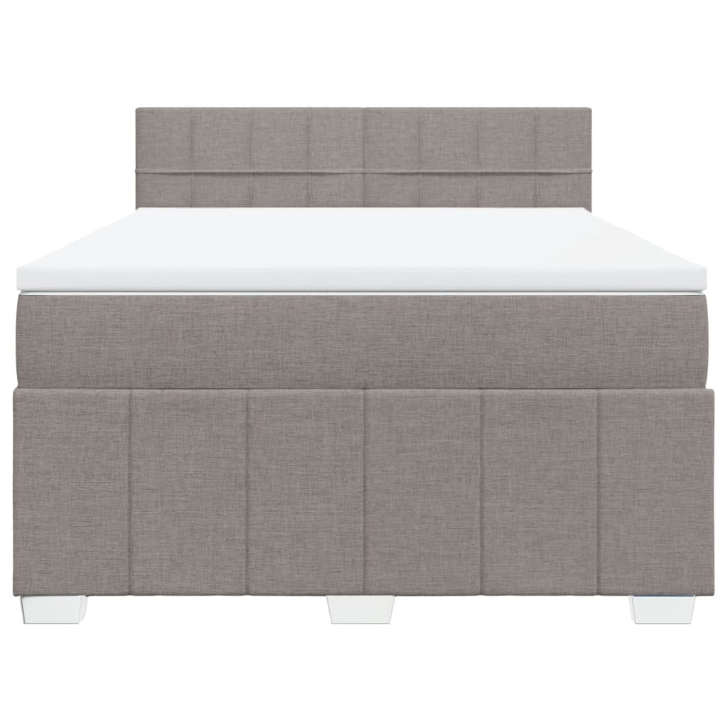 Boxspring met matras stof taupe 140x200 cm