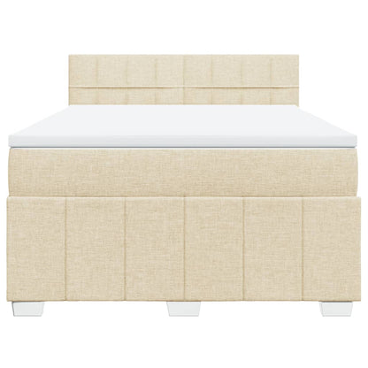 Boxspring met matras stof crèmekleurig 140x200 cm