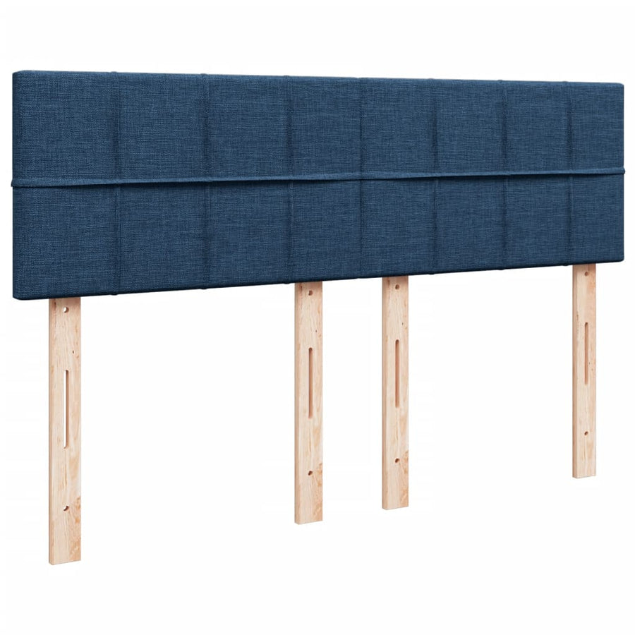 Boxspring met matras stof blauw 140x200 cm