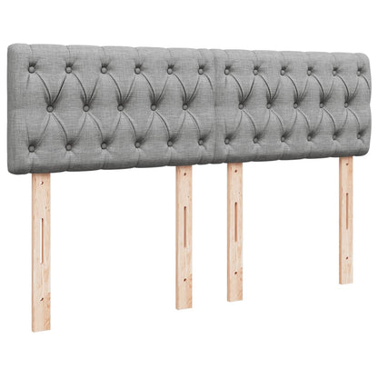 Boxspring met matras stof lichtgrijs 140x200 cm