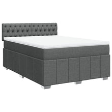 Boxspring met matras stof donkergrijs 140x200 cm