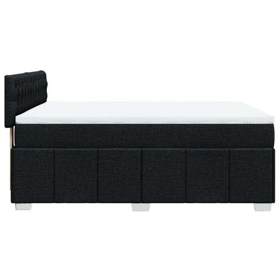 Boxspring met matras stof zwart 140x200 cm