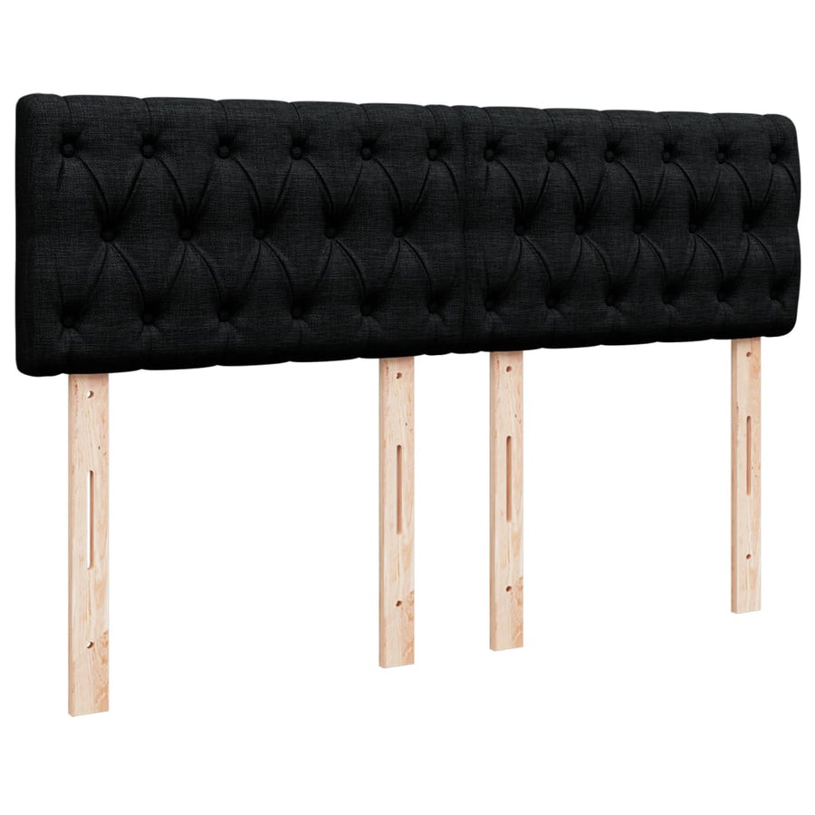 Boxspring met matras stof zwart 140x200 cm