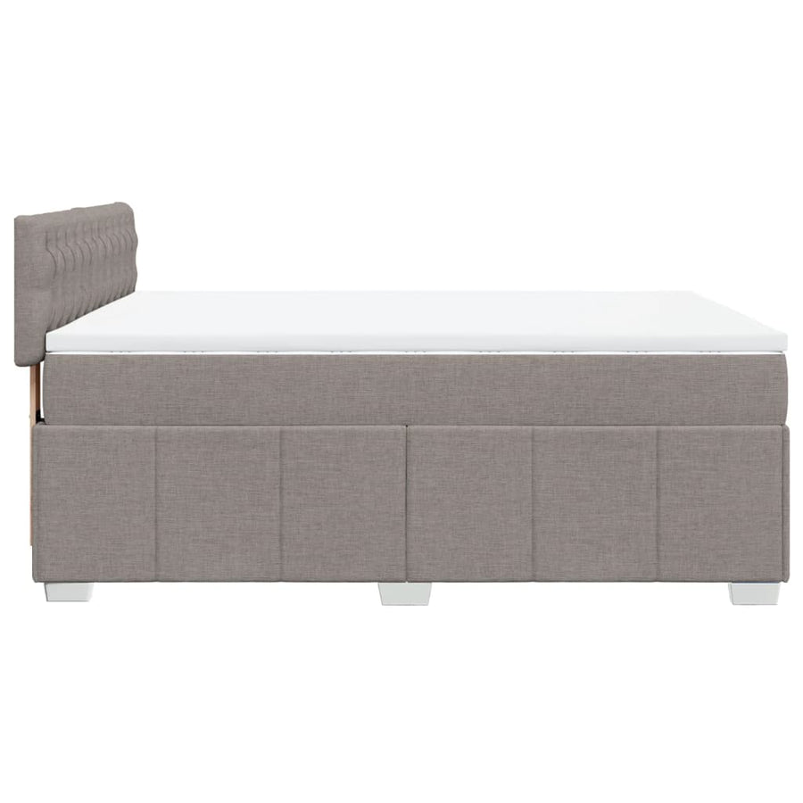 Boxspring met matras stof taupe 140x200 cm