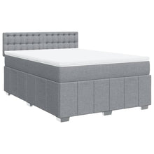 Boxspring met matras stof lichtgrijs 140x200 cm